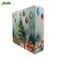 Boîte cadeau de Noël en gros personnalisée avec calendrier de compte à rebours de 24 jours, motif animal, étui rigide, laminé mat, huile essentielle