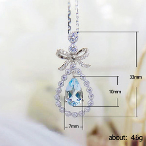 Collana con Ciondolo a Goccia e Fiocco per Donne, Catena per Clavicola, Gioielli alla Moda - Product Image 4