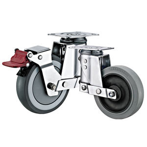 Factory Direct 3 4 5 6 8 Zoll Doppelfeder Stoß dämpfende Rollen Hochleistungs-drehbare Eisenkern-PU-Räder Feder belastete Rolle - Product Image 5