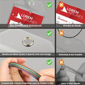 Wholesale PVC Luggage Tag Holder with Steel Loops Top Zip Seal for Travel Cruise Tag Made of <b>Plastic</b> - Product Image 4