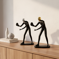 Sculpture artisanale en résine abstraite simple style Art déco, décoration intérieure pour maison d'hôtes, hôtel, appartement, villa