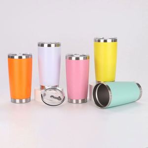 Mug isotherme de voyage personnalisé de 20 oz, blanc, à double paroi, anti-fuite, avec couvercle, pour café, promotionnel - Product Image 1