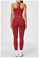 Nouvel ensemble de sport pour femme : haut de gym sans couture et leggings côtelés – Tenue de yoga et fitness 2 pièces