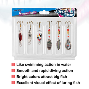 HONOREAL cuillère de pêche <span class=keywords><strong>spinning</strong></span> leurre 75mm acier métal triple crochet carpe appât pour la pêche en lac - Product Image 4