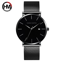 Montre pour homme personnalisée en cuir de vachette première couche, mouvement à quartz, style nordique Bauhaus, décontractée et professionnelle, étanche, boîtier en acrylique, verre minéral