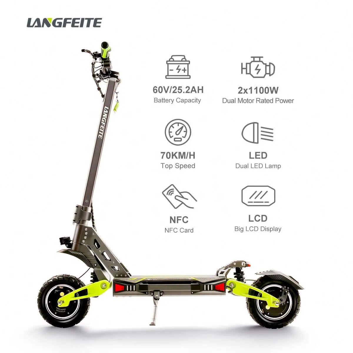 Great Citycoco Faltbarer Hochgeschwindigkeits-60-V-Mono-Hover mit Direkt antrieb und Doppel motor E-Scooter für Erwachsene