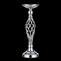 Support de fleurs en métal pour centre de table de mariage, événementiel, doré, argenté, électroplaqué, porte-bougie, vase, décoration