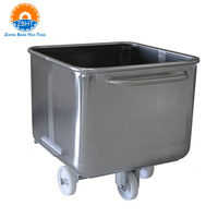 Chariot de transfert de viande et de sabots en acier inoxydable 304 résistant à la corrosion, 200L, épaisseur 2mm, pour abattoir, vente directe usine