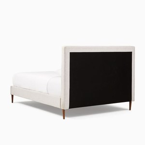 Cama Doble de Madera Sólida de Lujo Moderno MAEVE MV-WE-7 con Tapicería de Lino Beige para Dormitorio, Estilo Minimalista MV-WE-7 - Product Image 3