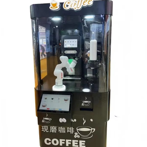Machine à café robotisée W200-S avec plus de 30 boissons, bras JAKA à 6 axes, art latte DIY, prend en charge les paiements par carte NV9 Cash C6100 Coin Change, kiosque de paiement - Product Image 1