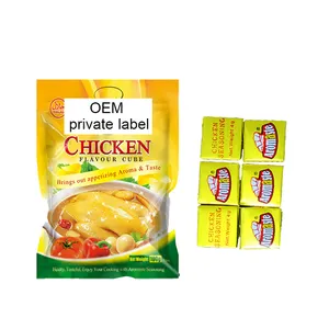 Logo privé paquet de 4g/10g cube de bouillon d'assaisonnement à saveur de poulet pour les aliments ouest-africains