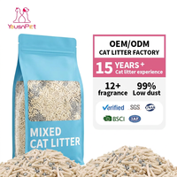 Litière pour chat naturelle mixte 6L, mélange de tofu et de bentonite, hautement absorbante, sans poussière, logo personnalisé, fourniture directe d'usine, arena para gato