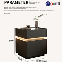 Table de chevet intelligente flottante minimaliste, 3 tiroirs avec couvercle anti-poussière, charge sans fil, coffre-fort à empreintes digitales, armoire de rangement pour chambre à coucher