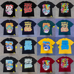 High Quality Wholesale <strong>Animal</strong> Cartoon Print Short Sleeve Casual Fashion THAT'S a AWFUL LOT of COUGH SYRUP <strong>Men's</strong> T-shirts - Product Image 1
