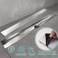 Drain de douche linéaire moderne en acier inoxydable 304 bride en PVC attrape-cheveux amovible salle de bain évier carrelage insérer grille de vidange de sol
