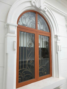 หน้าต่างเหล็กดัดสไตล์ฝรั่งเศสพร้อมกรอบเหล็กดีไซน์แนวตั้ง ป้องกันความร้อน สีดำ สีขาว และรองรับการฉายภาพ 2 มิติ 3 มิติ - Product Image 4