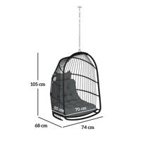 AJUNION Extérieur Rotin Tissage Oeuf Chaise Jardin Suspendu Chaise Balançoire Pliable Oeuf Chaise à Bascule pour Patio Balcon
