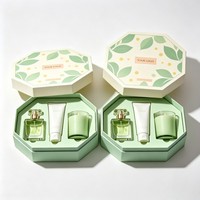 Boîte à épaule rigide de luxe avec logo personnalisé, vert sauge, dorure à chaud, pour emballage de parfum, bougie, soins de la peau, coffret cadeau