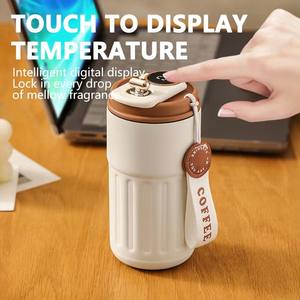 Tasse à eau intelligente personnalisée en gros, 450 ml, en acier inoxydable 316, avec affichage de la température, tasse de voyage isotherme pour café - Product Image 4