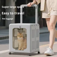 Poussette pliable 4 roues en PP pour animaux de compagnie, sac de transport respirant pour grands chats, idéal pour l'extérieur et l'avion, fournitures pour animaux