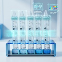 Tube de centrifugation stérile de 15 ml, couleur bleu sel de mer, avec bouchon, emballage en vrac, récipient en plastique anti-fissuration pour culture cellulaire en laboratoire