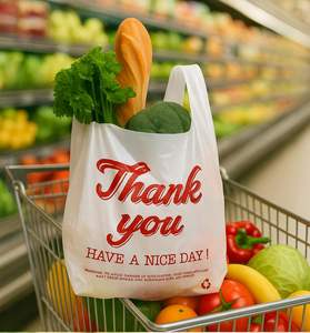 Bolsas de Plástico Biodegradables con Asas para Supermercados, Restaurantes y Tiendas de Conveniencia - Bolsas de Empaque Impresas con Logotipo Personalizado - Product Image 5