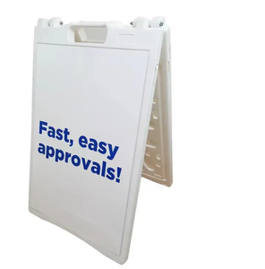 Espositore Pubblicitario Portatile Pieghevole a Doppia Faccia con Struttura a Cavalletto, Riempibile con Acqua, Ecologico e Riciclabile, 61x91 cm - Product Image 1