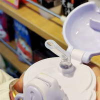 Bouteille d'Eau en Gros de 600ML pour Enfants, Motif Dessin Animé, avec Paille, en Plastique, pour l'École et l'Extérieur, Distributeur d'Eau Anti-Fuite, Article de Boisson