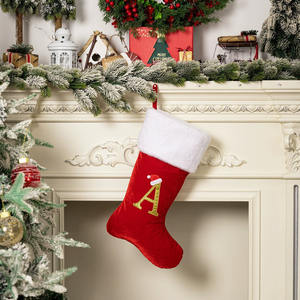 Fournitures de décoration de Noël <span class=keywords><strong>Rouge</strong></span> Haut de gamme Velours <span class=keywords><strong>Lettre</strong></span> Chaussettes DIY Nom Chaussettes De Noël Maman Cadeau Chaussettes - Product Image 6