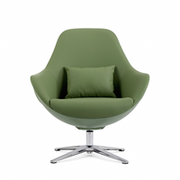 Fauteuil pivotant de luxe en PU/cuir véritable, finition personnalisable, design moderne, mousse à mémoire de forme pour chambre à coucher, appartement, hôtel, salon