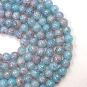 Cuentas de cristal <span class=keywords><strong>Chamilia</strong></span> de 8mm al por mayor, cuentas sueltas brillantes transparentes craqueladas de cristal mixto rosa y azul para caja de joyería - Product Image 2