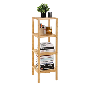 Scaffale di Stoccaggio in Bambù a 4 Ripiani, Espositore Multifunzionale Verticale <span class=keywords><strong>per</strong></span> Piante e Libri, <span class=keywords><strong>per</strong></span> Casa, Bagno, Soggiorno, Balcone - Product Image 1