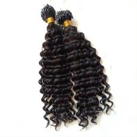 Extensions de cheveux humains Remy à micro-anneaux, ondulés profonds, bruts non traités, cambodgiens, double tirage, à micro-boucles, longue durée