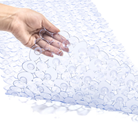 Tapis de douche d'angle moderne à bulles, en PVC, antidérapant, avec ventouses et trous de drainage, lavable en machine, pour usage domestique et hôtelier