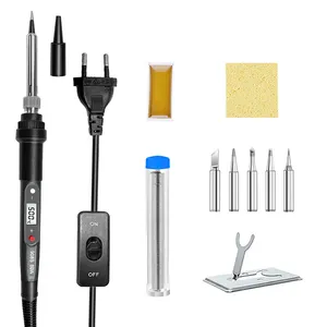 New Black style LCD digital display adjustable temperature 80W electric solder iron set for welding,soldering and repairing