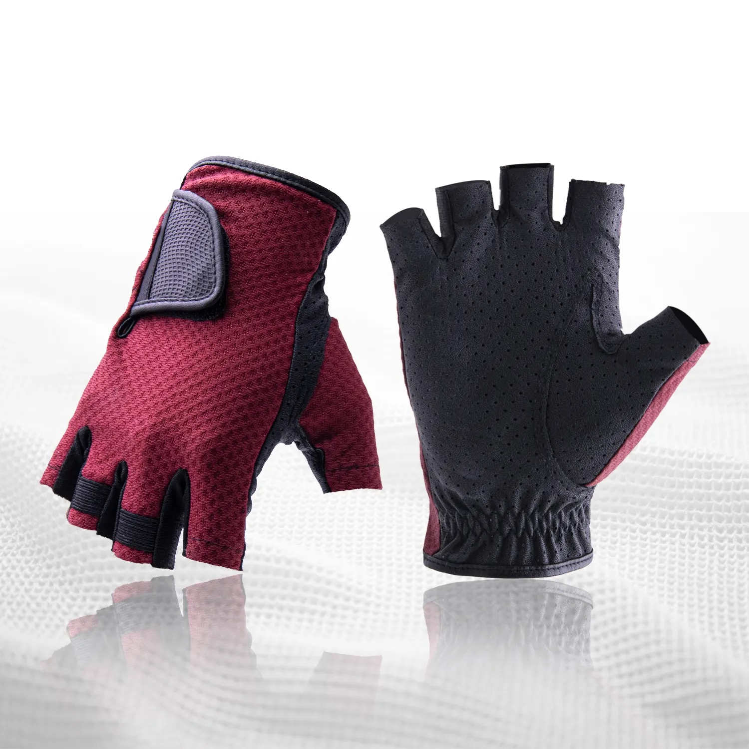 HANDLANDY Wholesale Flexible Premium Custom Sun Protection Color Half Finger Leather Safety Golf Gloves