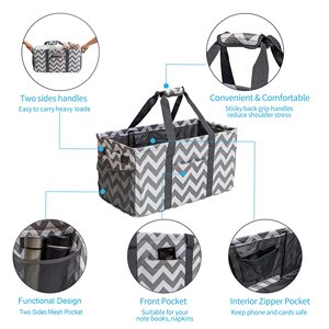 Borsa tote extra large con telaio in filo metallico rinforzato, borsa riutilizzabile per la spesa, il picnic - Product Image 4
