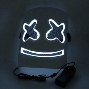 หน้ากากฮาโลวีนแบบมีไฟ LED ราคาประหยัดสำหรับงานปาร์ตี้ หน้ากากตัวตลกฮาโลวีนแบบมาร์ชเมลโลว์ - Product Image 2