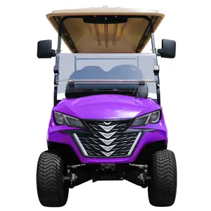 Harga pabrik 2023 4 kursi 60v ungu golf cart listrik Klasik golf cart digunakan di Golf Club