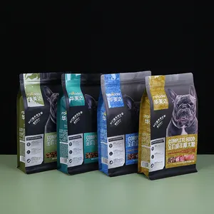 Custom Stand Up Pouch Resealable Pet Food Packaging 5kg To 20 Kg/40lb Side Gusset Bag For Dog Cat Pet Food