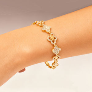 यूरोपीय और अमेरिकी फैशन नए क्लोवर ब्रेसलेट हॉट बिक्री सूक्ष्म-सेट ज़िरकॉन महिलाओं के लिए - Product Image 6