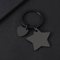 Porte-clés personnalisable Ywyougang en acier inoxydable avec étoile et cœur, double breloque vierge pour cadeau personnalisé