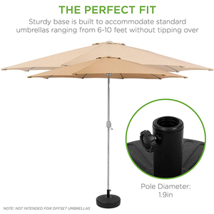 HOMFUL 60J05O-2 Jardin Fillabled Parapluie Socle Rond En Plastique Patio Parapluie Cantilever Bases - Product Image 4