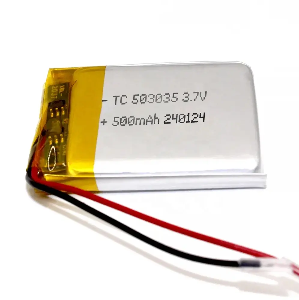 503035 3.7v 500mah Lipo Battery Rechargeable Lithium Polymer Battery For Blueteeth