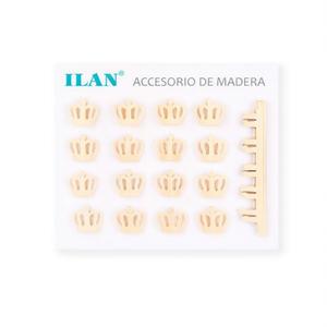 Accessorio Corona in Legno Ilan 22mm 16pz per Decorazioni Artigianali - Product Image 1