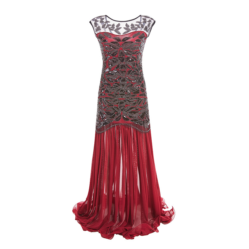 chinese dress ladies Queendancer Women Light Khaki 1920s Flapper Dress Great Gatsby Dress for  Women Short Sleeves Party Dress Roaring 20s – queendancer main image 1