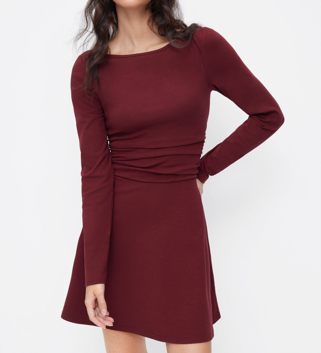Order Online Short Maroon Dress Chiffon Material, Elegant Style