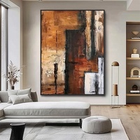 Peinture à l'huile abstraite moderne Art Déco de haute qualité, peinte à la main sur toile, encadrée, pour décoration murale