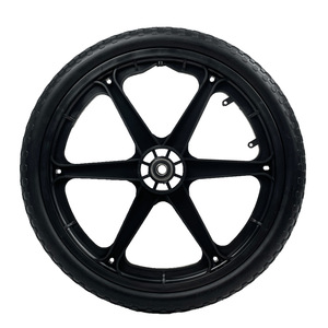 Rueda de espuma de poliuretano sólida sin aire de 20x1.95 pulgadas para carretilla, banda de rodadura firme, capacidad de carga de 80 kg, color gris - Product Image 2