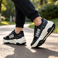 Chaussures de marche décontractées pour hommes avec logo personnalisé, lacets, antidérapantes, légères, confortables, avec empeigne en mesh et semelle en caoutchouc